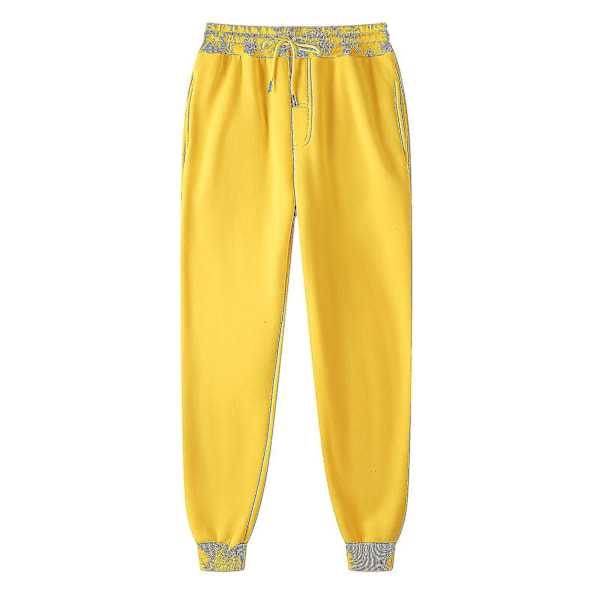 Männs Byxor Sweatpants Hip-hop Byxor Leggings Vadderade Casual Byxor - Perfekt Yellow L