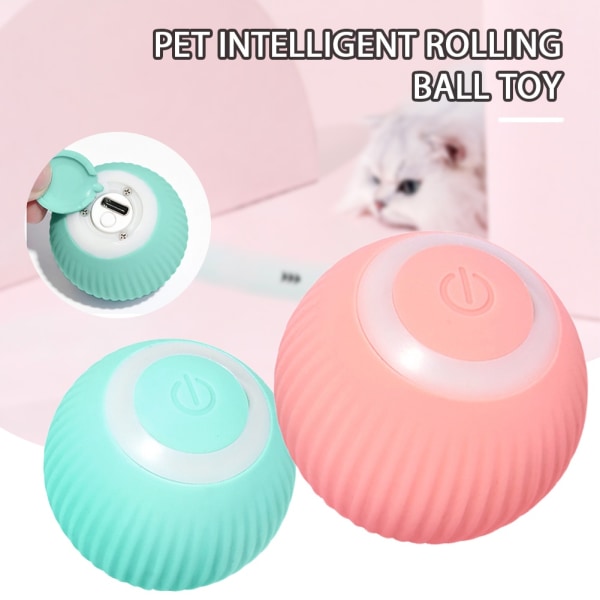 Cat Automatic Rolling Ball Elektrisk Kattelegetøjsbold Interaktivt Kattelegetøj pink - Perfet pink