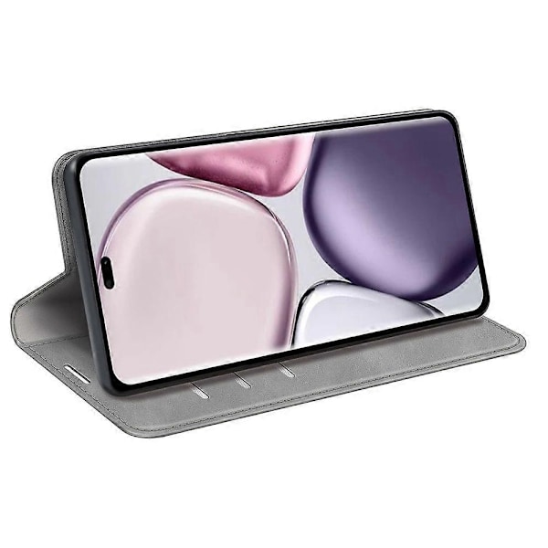 Honor Magic7 Lite 5G / X9c 5G Kotelo, ihonmyötäinen nahkalompakko puhelinkotelo - Täydellinen Grey
