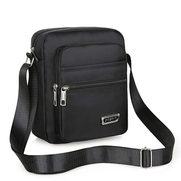 Herr Crossbody Väska Axelväska SVART 4 VÄSKOR 4 VÄSKOR Svart- Perfet black 4 zippers-4 zippers