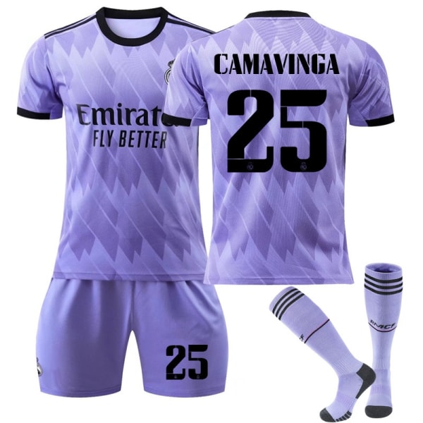 22 Real Madrid trøje Udebane NO.25 Camavinga skjortesæt - Perfet #S