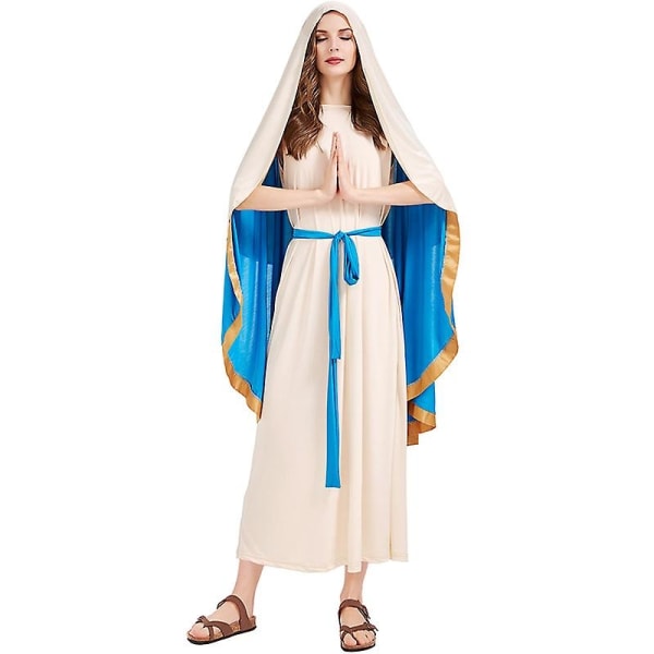 Virgin Mary Voksen Cosplay Halloween kostyme Virgin Mary - Perfet S