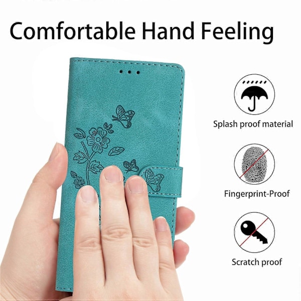 Kompatibelt med Samsung Galaxy A53 5G Skal Läder Präglat Blommigt Telefonskal Plånbok med Handledsrem - Perfet Style D