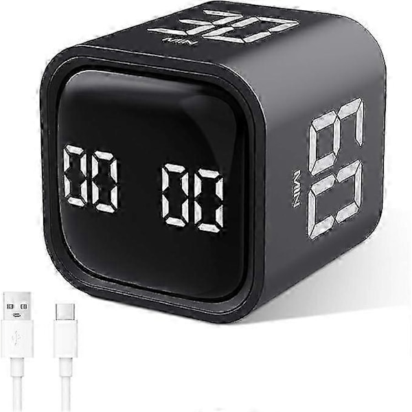 Cube Timer, Roterende Pomodoro Teknik Timer, 5/10/30/60 Minutter og Brugerdefineret Nedtælling, Produktivitets Timer med Vibration, Justerbar-Perfekt