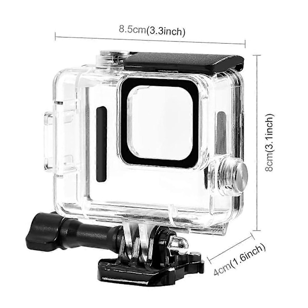 Kompatibel med GoPro HERO 4K 2024 PULUZ 60m / 196ft Vandtæt Beskyttelseshus med Spænde, Basisbeslag & Skrue (Transparent)-Perfekt