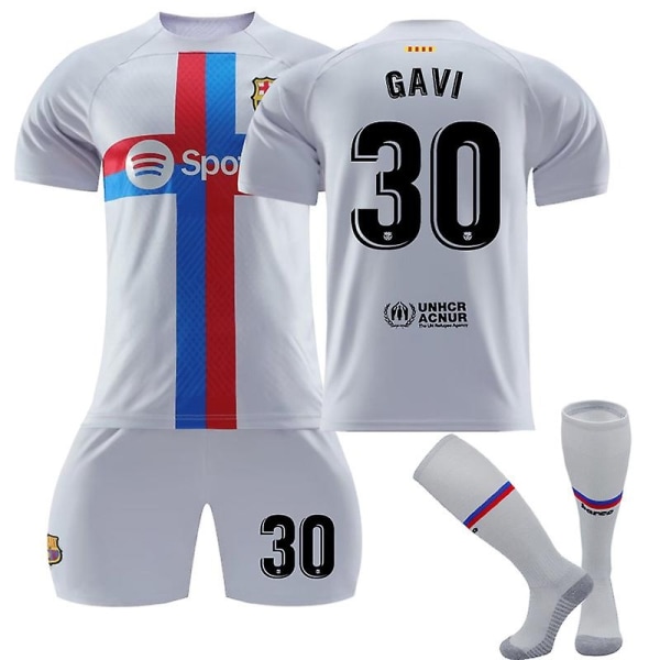 22-23 Barcelona Ude fodboldtrøje #30 Gavi fodboldtrøje CNMR - Perfet Kids 28(150-160CM)