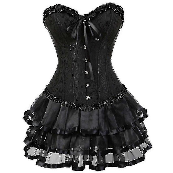 Seksikäs Korsettimekko Naisille Pluskokoinen Kostyymi Yläosa Burleske Korsetti ja Minimekkosetti Tutu Corselet-Perfet black M