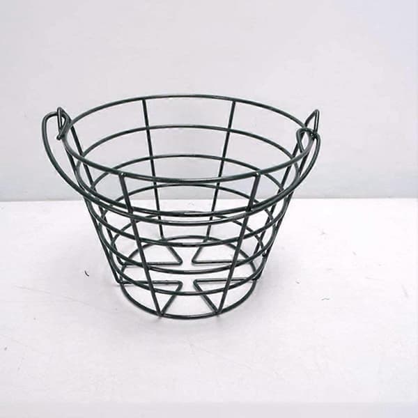 Golfkurv i rustfrit metal, golfbanekurv, golfboldbeholder, boldbeholdere, holder til 50 bolde - Sort - Perfekt