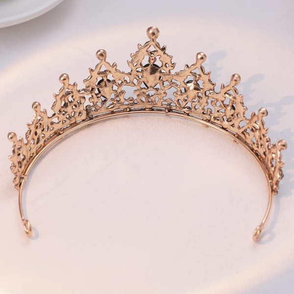 Mattel Hardware Crown Europæisk og Amerikansk Bride Barok Retro Crown Rhinestone Black Crown Tiara - Perfet