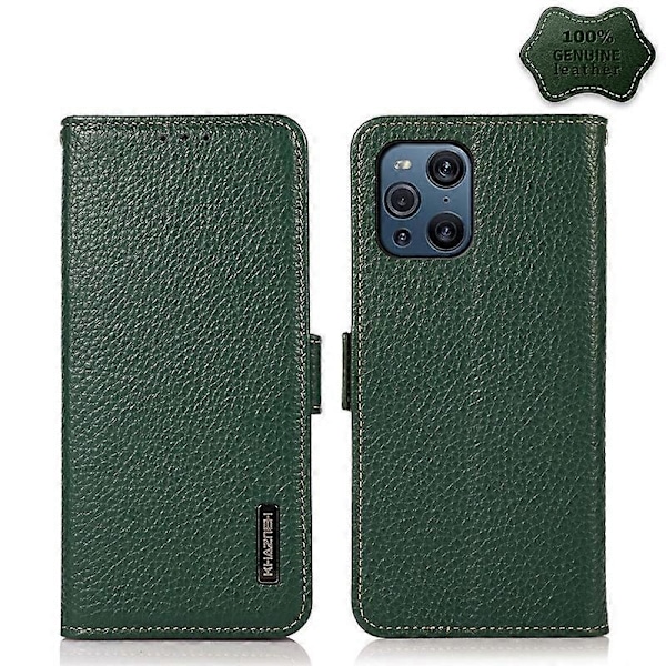 til OPPO Find X3 / X3 Pro KHAZNEH Side-Magnetisk Litchi Læder RFID Etui - Perfekt Green