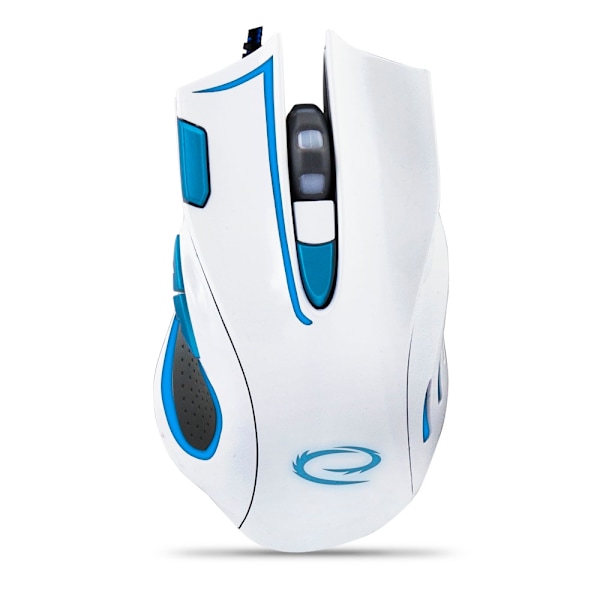 WIRED GAMING MOUSE 7D OPT. USB MX401 HAWK VIT-BLÅ - Perfet