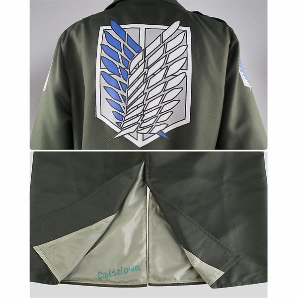 Attack On Titan Cosplay Levi-asu Shingek Ei Kyojin Scouting Legion Soldier -takki Trenditakki Miesten Halloween-asu - Perfet Jacket Coat XXL