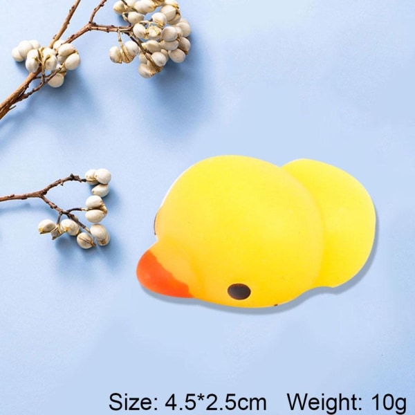 Søt Squishy Mochi Animal Stress Relief Leker Myk TPR Squeeze Pi - Perfet yellow Duck