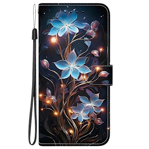 Læderetui med tegning, kompatibelt med Motorola Moto G75 5G - Perfekt Little Lantern Flower