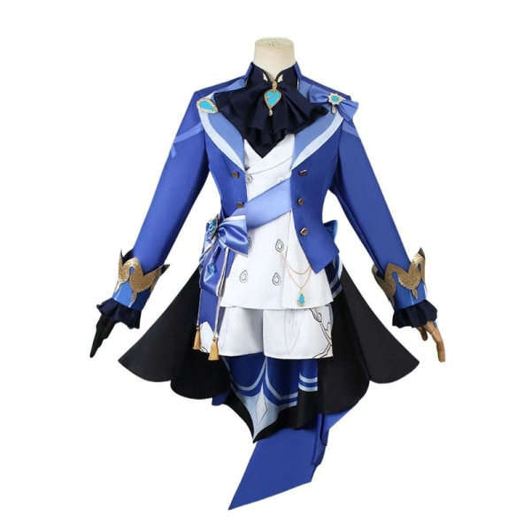 Genshin Impact Fountain Cosplay Kostym Hel Huva Mönster Tyg Focalors Uniform Cosplay Peruk - Perfet 3 S