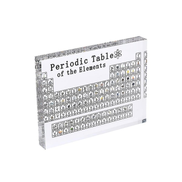 Stort periodisk system med ekte elementer inni, akryl periodisk system-Perfet