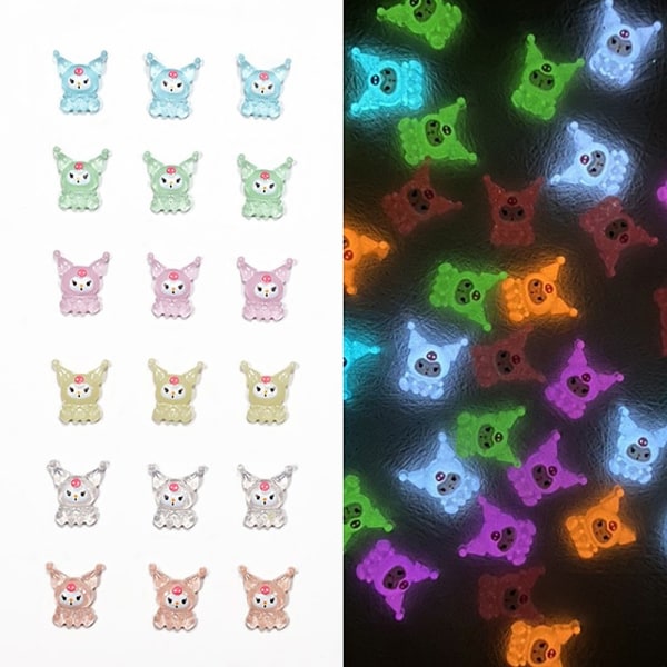 10 kpl 3D Luminous Cartoon Animals Nail Art Charms Kawaii Access - Perfet A5
