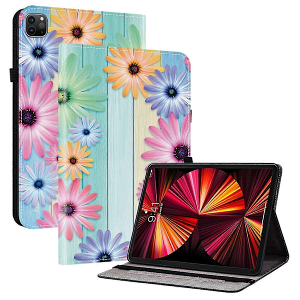 Læder Etui Kompatibelt med iPad Air 11 (2025) (2024) Air (2022) (2020) Pro 11 (2022) Mønsterprintet Tablet Co-Perfet Sunflower