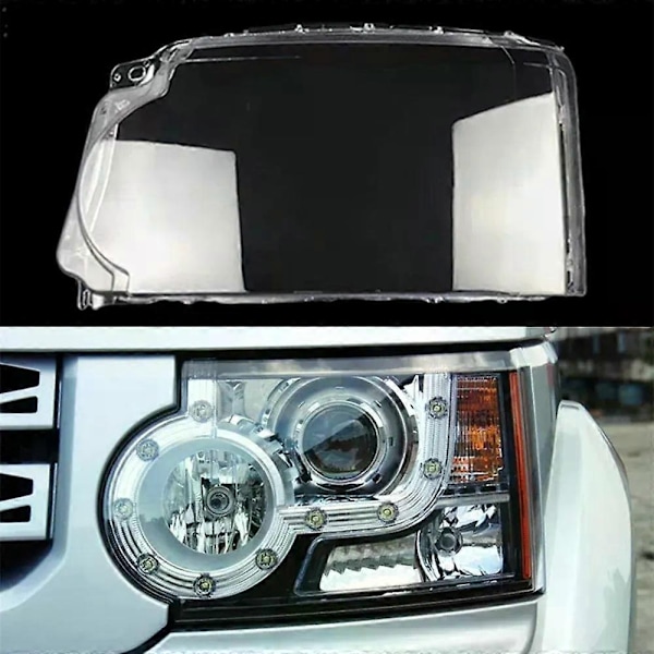 Kompatibelt Strålkastarglas Skydd Transparent Lampskärm Lamphus Ljus Hus Kompatibelt med Land Rover Discovery 4 2010 2011-Perfekt Left