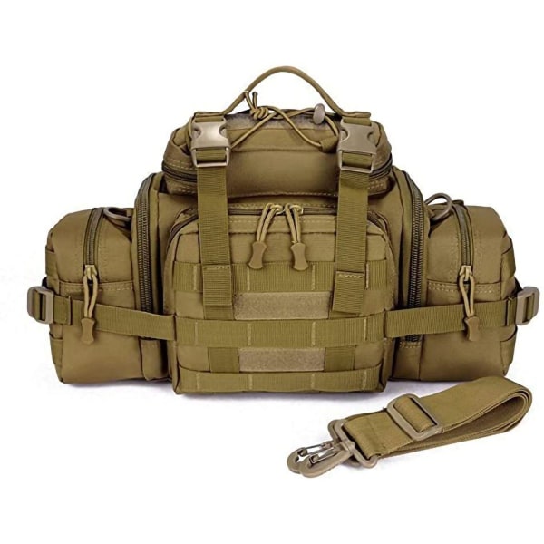 Tactical Waist Bag, Vandtæt Tactical Messenger - Perfet brown