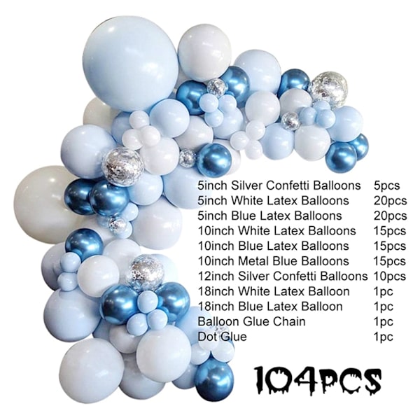 104 stk. Ballonbuesæt Festballon BLÅ- Perfet blue