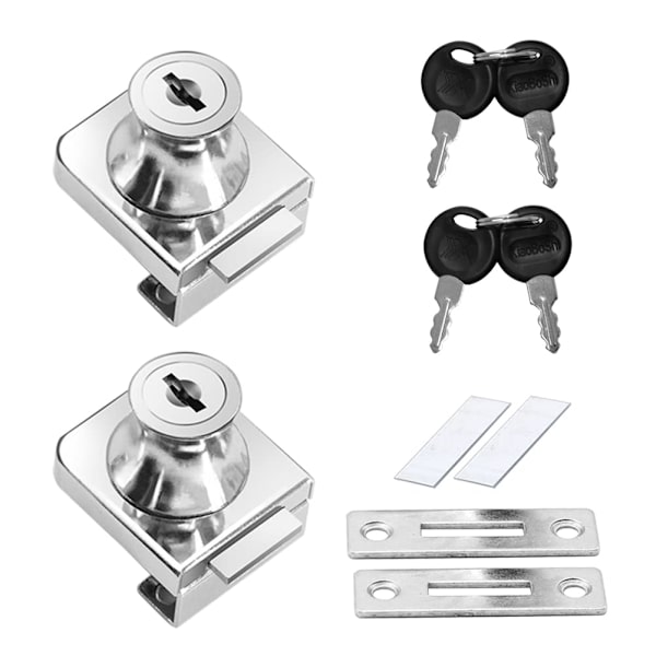 2 stk sink legering glass dørlås, skap glass dør lås - Perfet