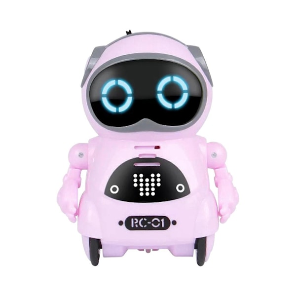 Lomme RC Robot Snakkende Interaktiv Dialog Stemmegjenkjenning Opptak Syngende Dansende Fortellende Historie Mini RC Robot leker Gave-Perfekt Pink