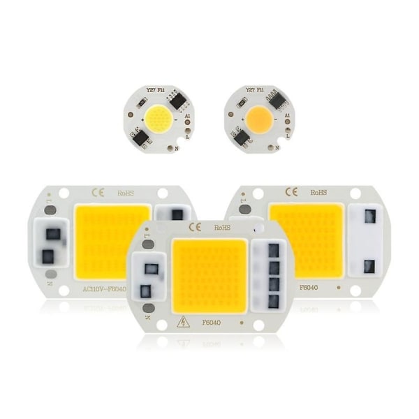 Led Cob Chip 10w/20w/30w/50w/220v Smart Ic Ei vaadi ohjainta 3w/5w/7w/9w Led-polttimo - Perfet Warm White 9W