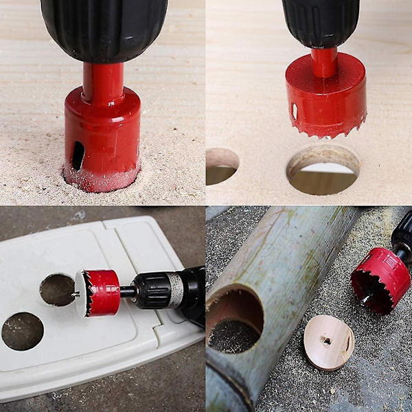 130mm Hålsåg - M42 HSS Bi-Metall Träborr med Hexskaft och Centrerande Cirkelsåg - Kit för Metall, Järn, Aluminium, Trä-Perfekt