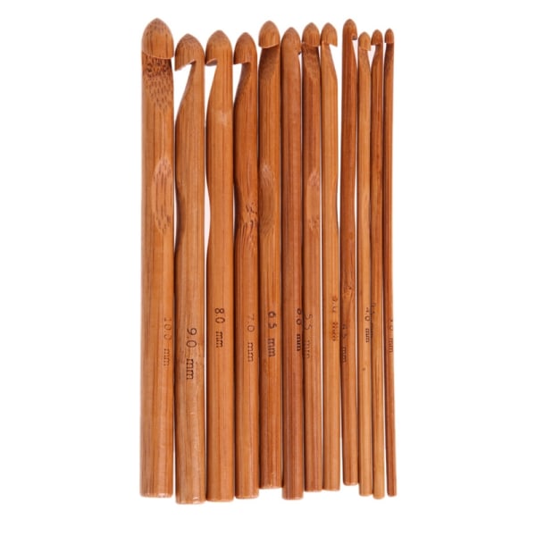 Heklenåler er laget av den høyeste kvaliteten bambus flerfarget one size - Perfet