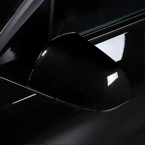 Udskiftningssorte sidespejldæksler kompatible med Tesla Model Y udvendigt tilbehør - Perfekt Black Yellow