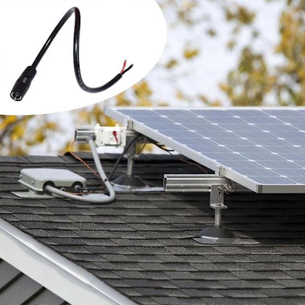 DC7909 Strømkabel Hunn til Bare Ledning Åpen Ende Adapterledning 16AWG Kompatibel med Solcellepanel Utendørs Strømforsyning 30cm Lengde-Perfekt