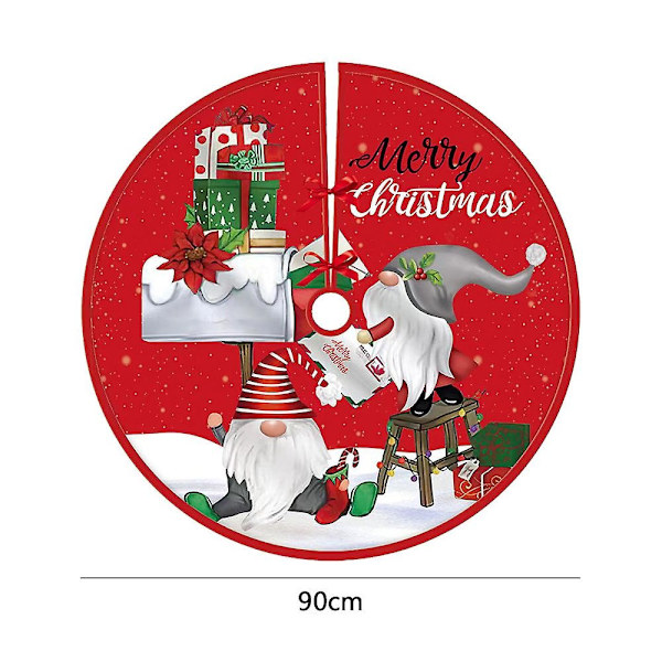 90 cm Joulukuusi Pehmeä Hame Kaulus Vihreä Grinch Kääpiö Joulupukki Joulu Teema Juhlallinen Puun Pohja Koriste - Täydellinen B