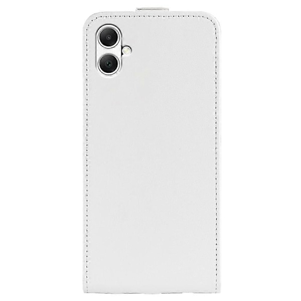 Kompatibel med R64 Tekstur Vertikal Flip Læder Telefon Cover - Perfekt White For Samsung Galaxy A05