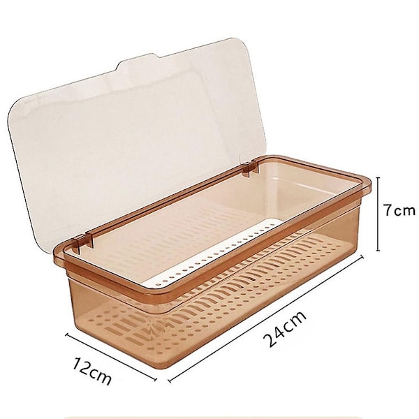 Läpinäkyvä Cutlery Tray - pölytiivis ruokailuvälineiden säilytyslaatikko - Perfet Transparent Grey