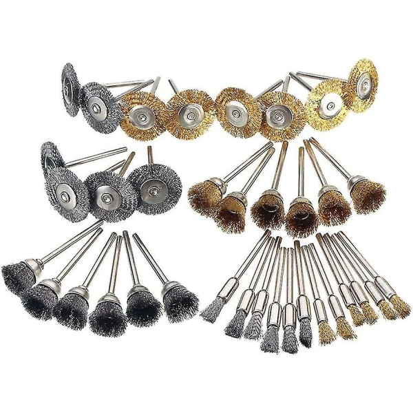 36-pack slipskivor Borstar Dremel Rotary Tools Mässingsbelagda stålborstar - Perfet
