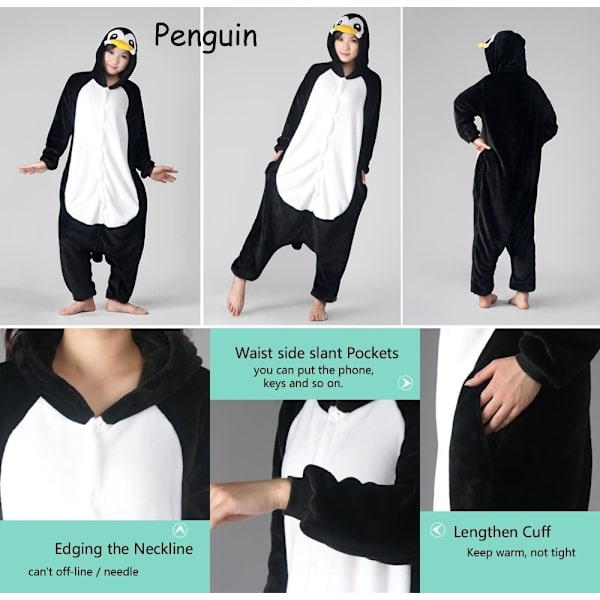 Fancy Cosplay Kostym Onesie Pyjamas Nattkläder för vuxna Penguin L S