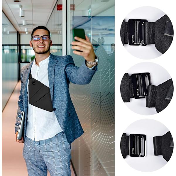 Multi Pocket Bröstväska Herr Stöldskydd axelväskor Herr Sling Crossbody axelväska Herr Liten för utomhusresor Vandring Jogging - Perfet