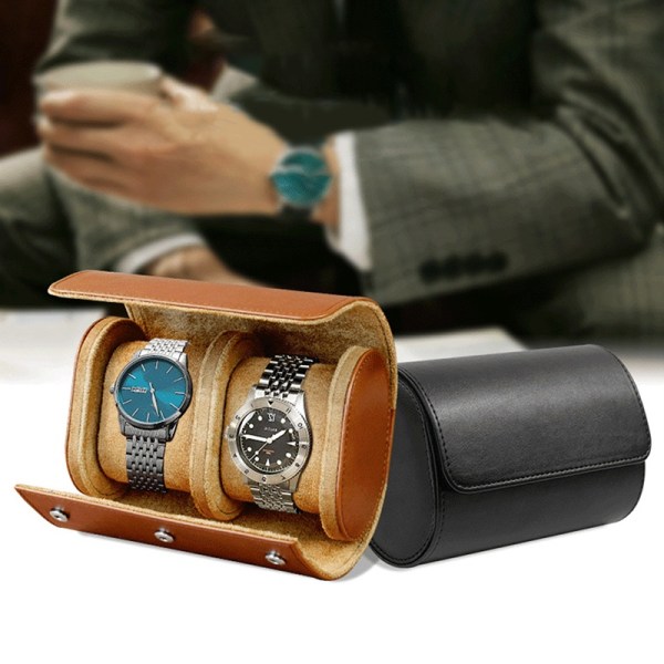multifunktionell läderförvaringslåda watch - Perfet Black