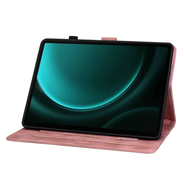 Präglat Läderfodral Kompatibelt med Samsung Galaxy Tab S9 / S9 FE-Perfet Pink