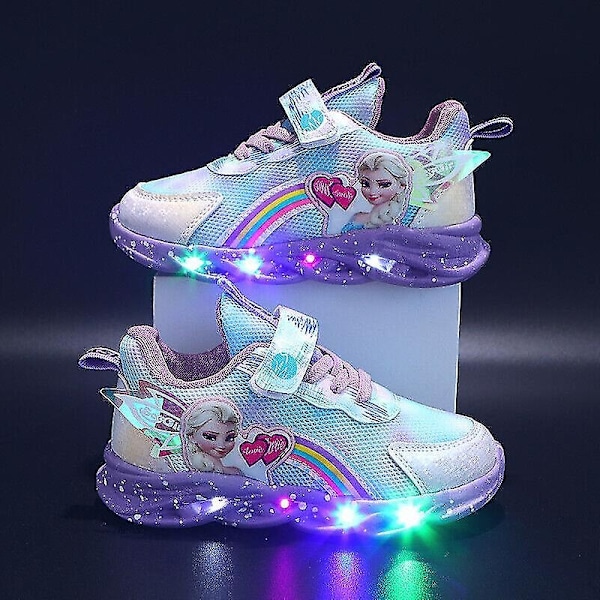 Barns Led Luminous Sko Sneakers Blinkende Jenter Opp Ers Størrelse-Perfekt Purple UK 8.5 kids