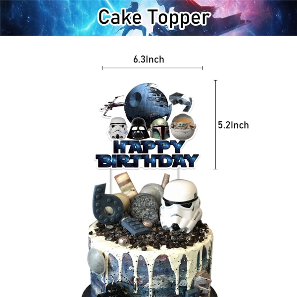 Star Wars-tema fødselsdagsbanner Ballonfestpynt - Perfet