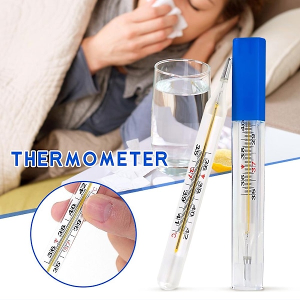 Glasstermometer för armhålan för noggrann temperaturmätning för vuxna och seniorer - Perfet 1