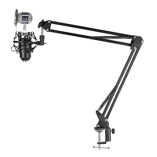 Boom Arm Stand Heavy Duty 360 Justerbar Metall Mikrofonstativ Skrivbordshållare-Perfekt Black 0