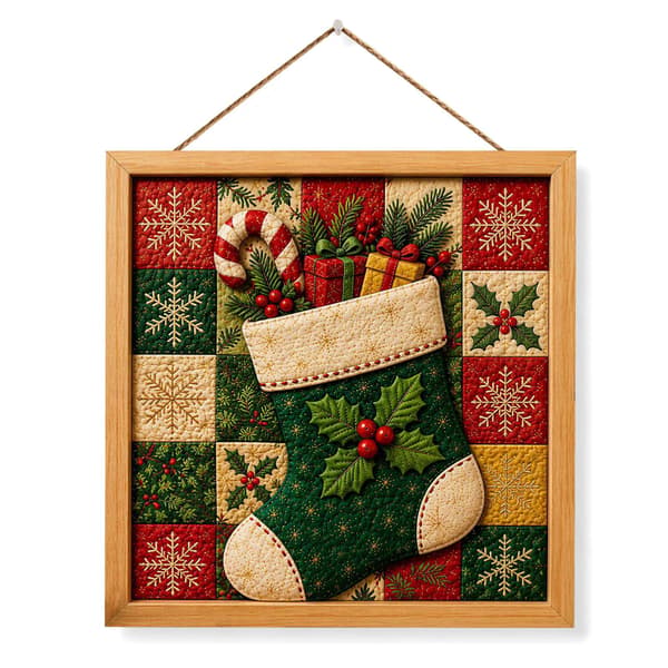 Kinusaiga tekstilkunstsett | DIY 3D-julesett med tekstilstempling for voksne Christmas Stockings