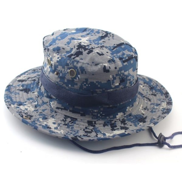 Herr Casual Beanies Wide Stripe Cap Militära Camo Hattar - Perfet Blue - Camo
