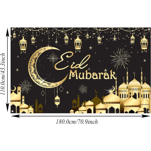 Eid Mubarak Festdekorasjoner Muslim Ramadan Mubarak Bakgrunn Bakgrunn for muslimsk Ramadan Festrekvisita Banner Photo Booth Prop- Perfet