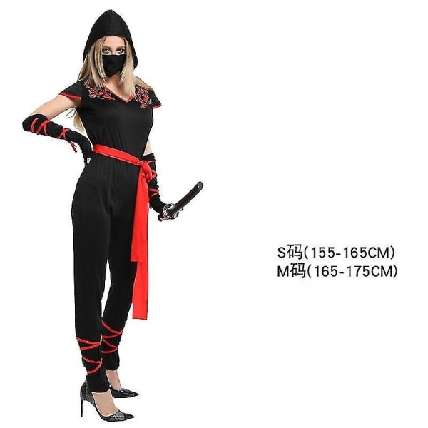 Invisible Ninja Assassin Japanese Warrior Black And Red Book Week Halloween-kostyme - Perfet Style 7 M