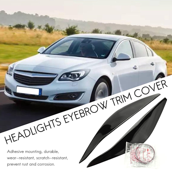 Huvudstrålkastare Ögonbryn Ögonlock Trim Cover Dekal för Opel Insignia A Standard 2008-2013-Perfekt