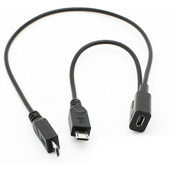 Micro USB Hona 1 till 2 Micro USB Hane Splitter Förlängningsladdningskabel Tråd för Laddning & Dataöverföring USB Tillbehör-Perfet
